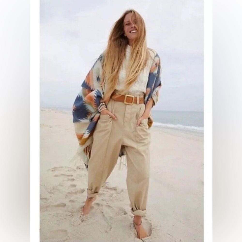 Free People Ready To Run Cinch Waist Pants in Parchment Size Small
